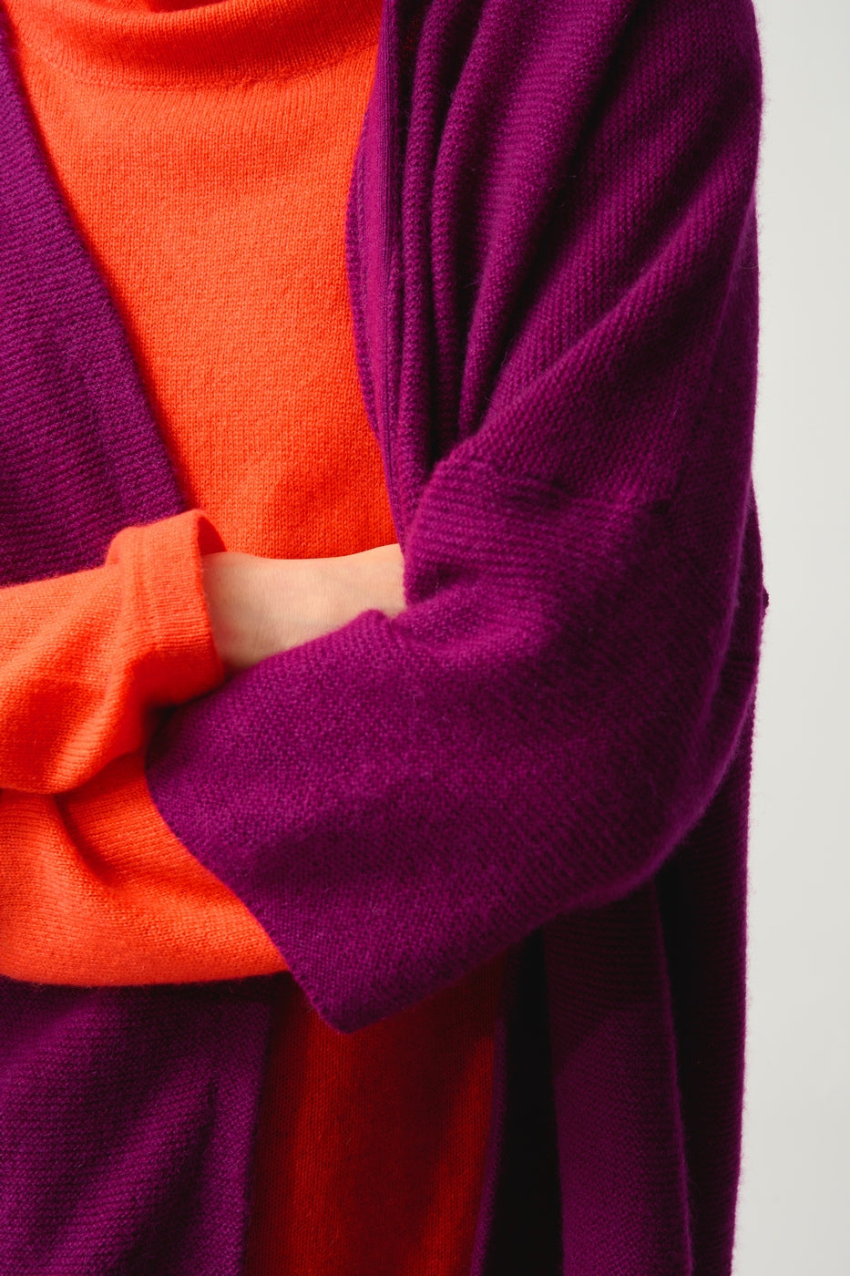 Open V-Neck 3_4-Sleeve Cardigan - Mendip - Purple