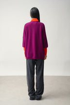Open V-Neck 3_4-Sleeve Cardigan - Mendip - Purple