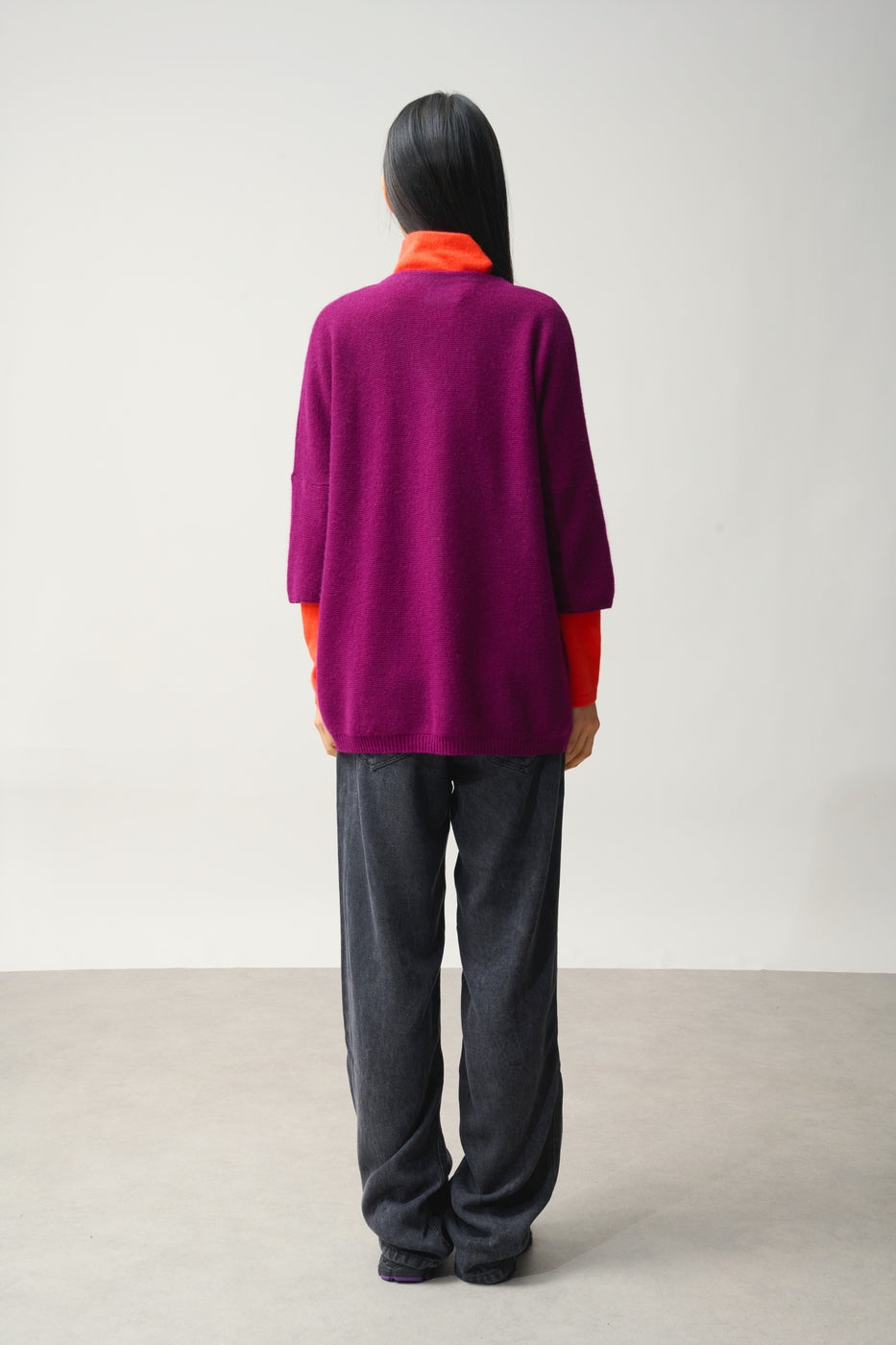 Open V-Neck 3_4-Sleeve Cardigan - Mendip - Purple