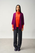 Open V-Neck 3_4-Sleeve Cardigan - Mendip - Purple