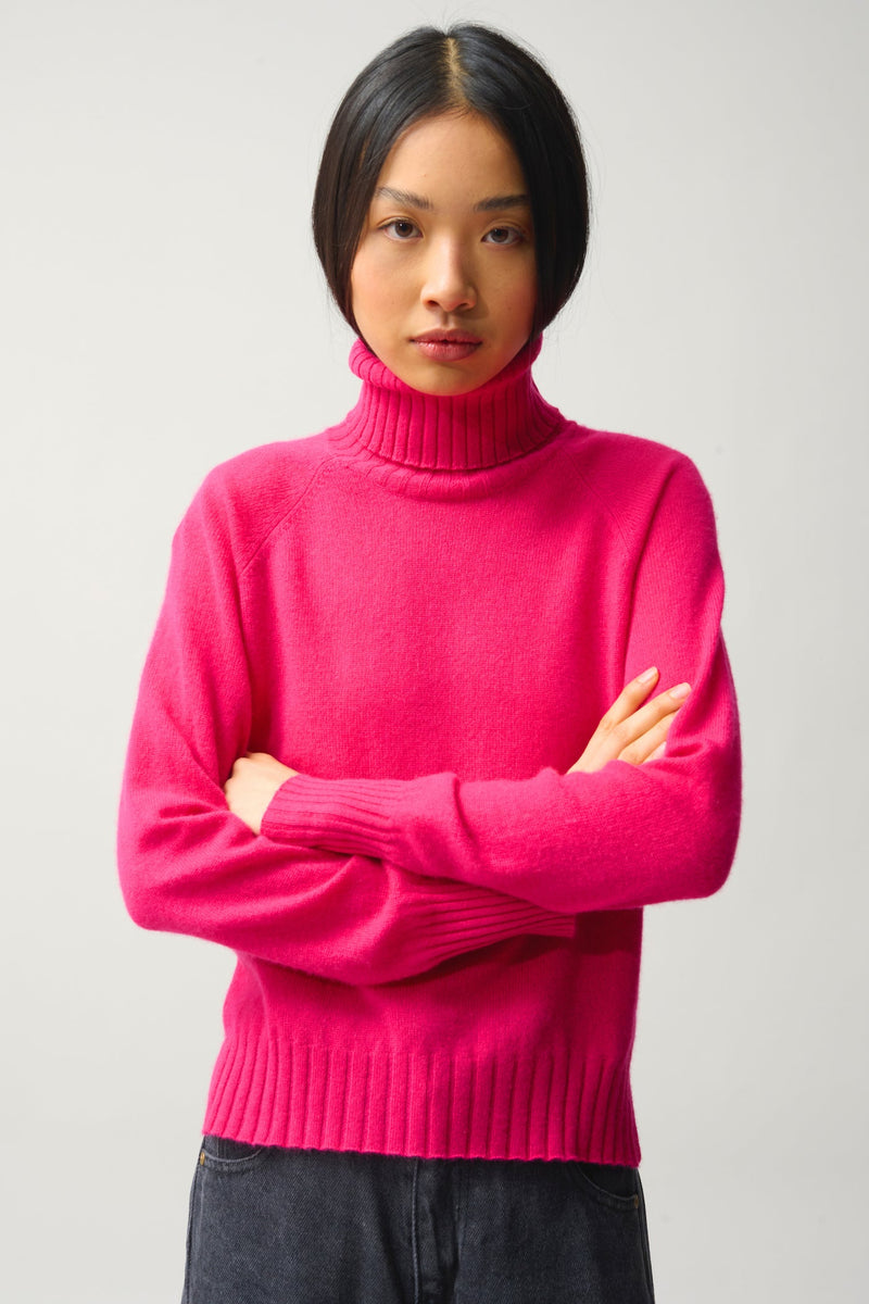 Pull Col Roulé - Cassy - Rose