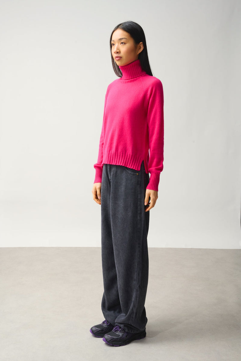 Pull Col Roulé - Cassy - Rose