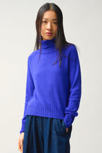 Roll Neck Jumper - Cassy - Blue