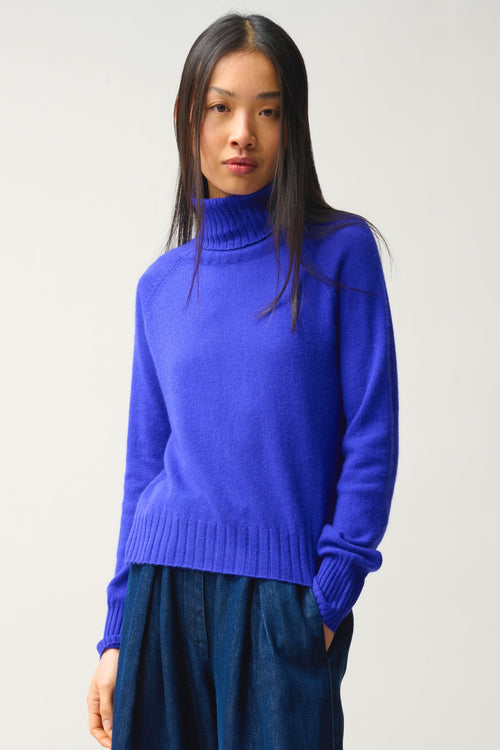 Pull Col Roulé - Cassy - Bleu