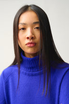 Roll Neck Jumper - Cassy - Blue