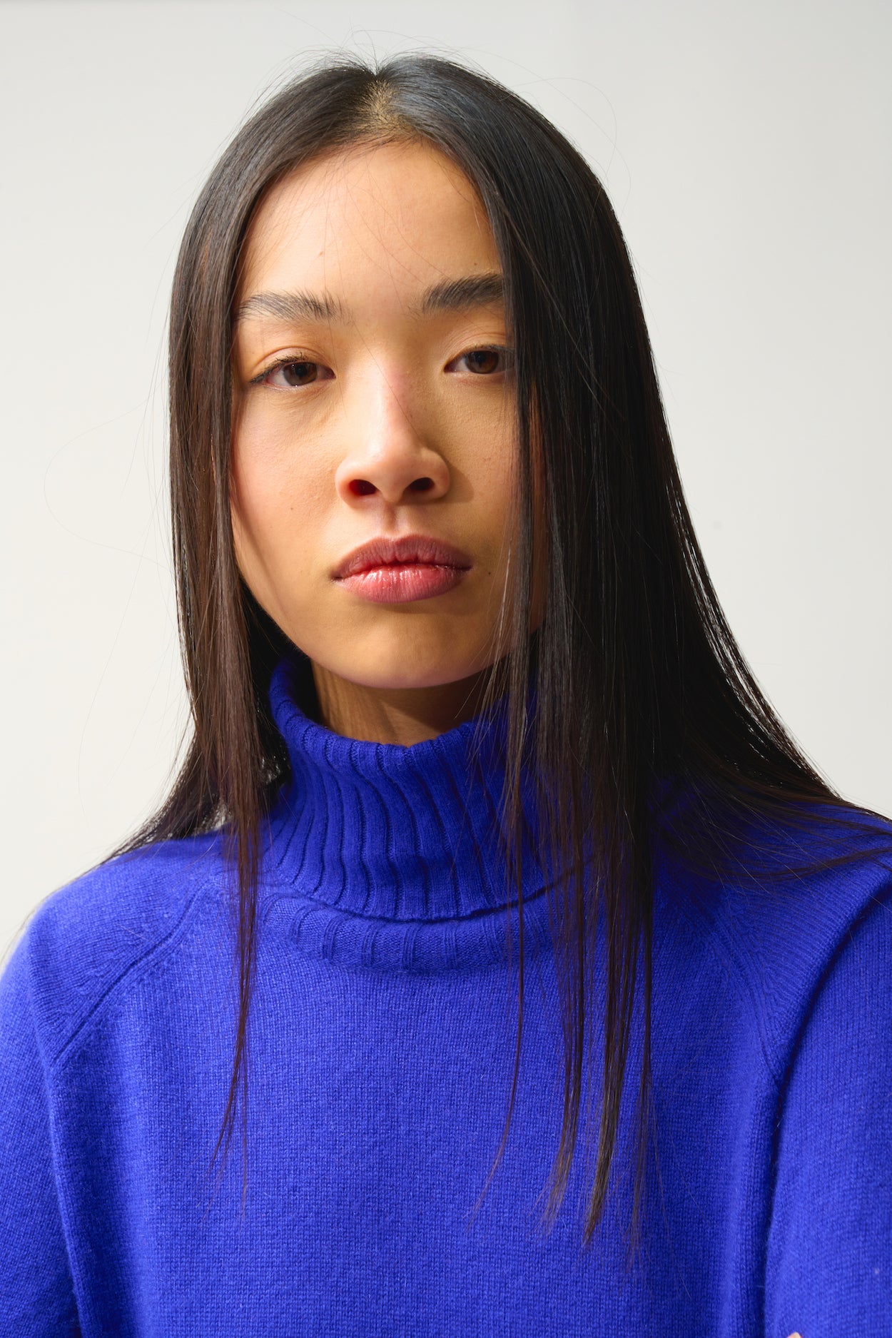 Roll Neck Jumper - Cassy - Blue