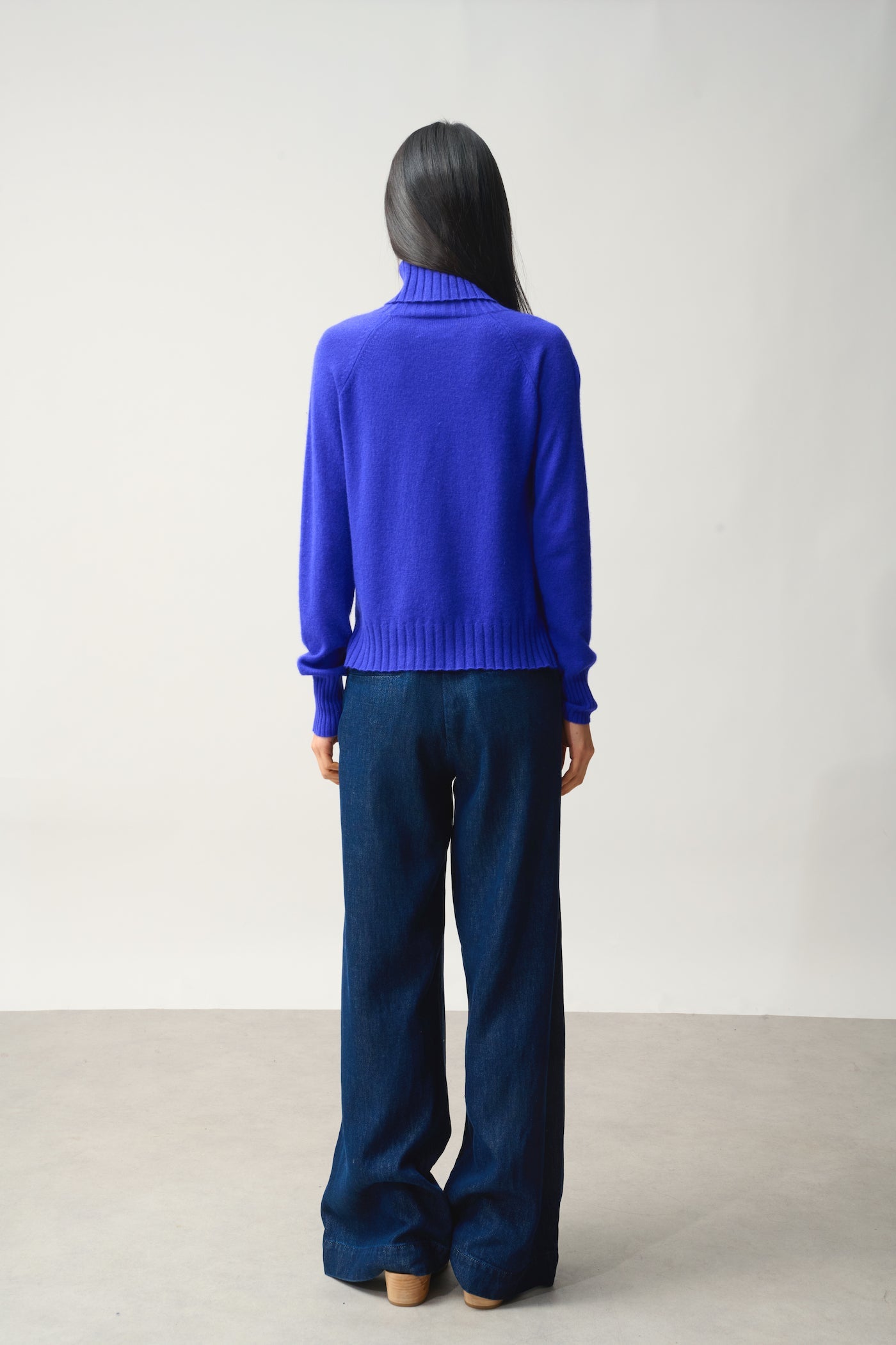 Roll Neck Jumper - Cassy - Blue