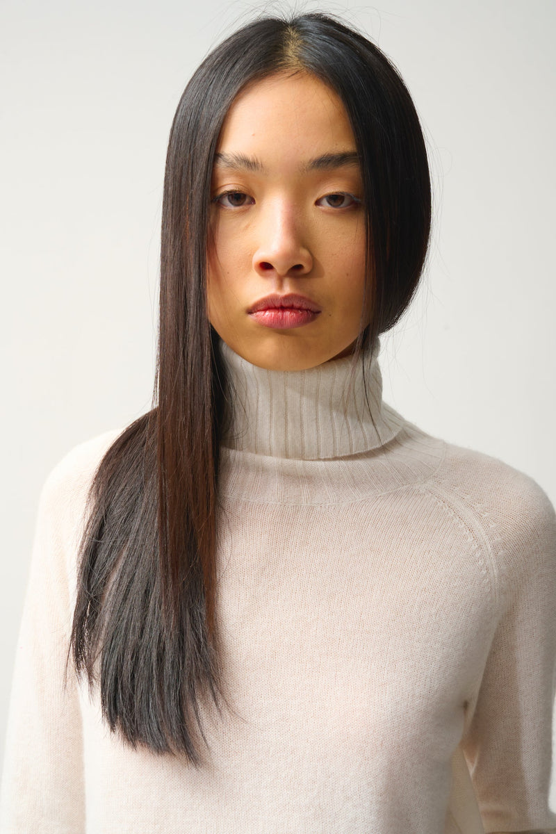 Pull Col Roulé - Cassy - Beige