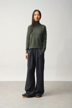 Roll-Neck Jumper - 100% 2-Ply Cashmere - Khaki