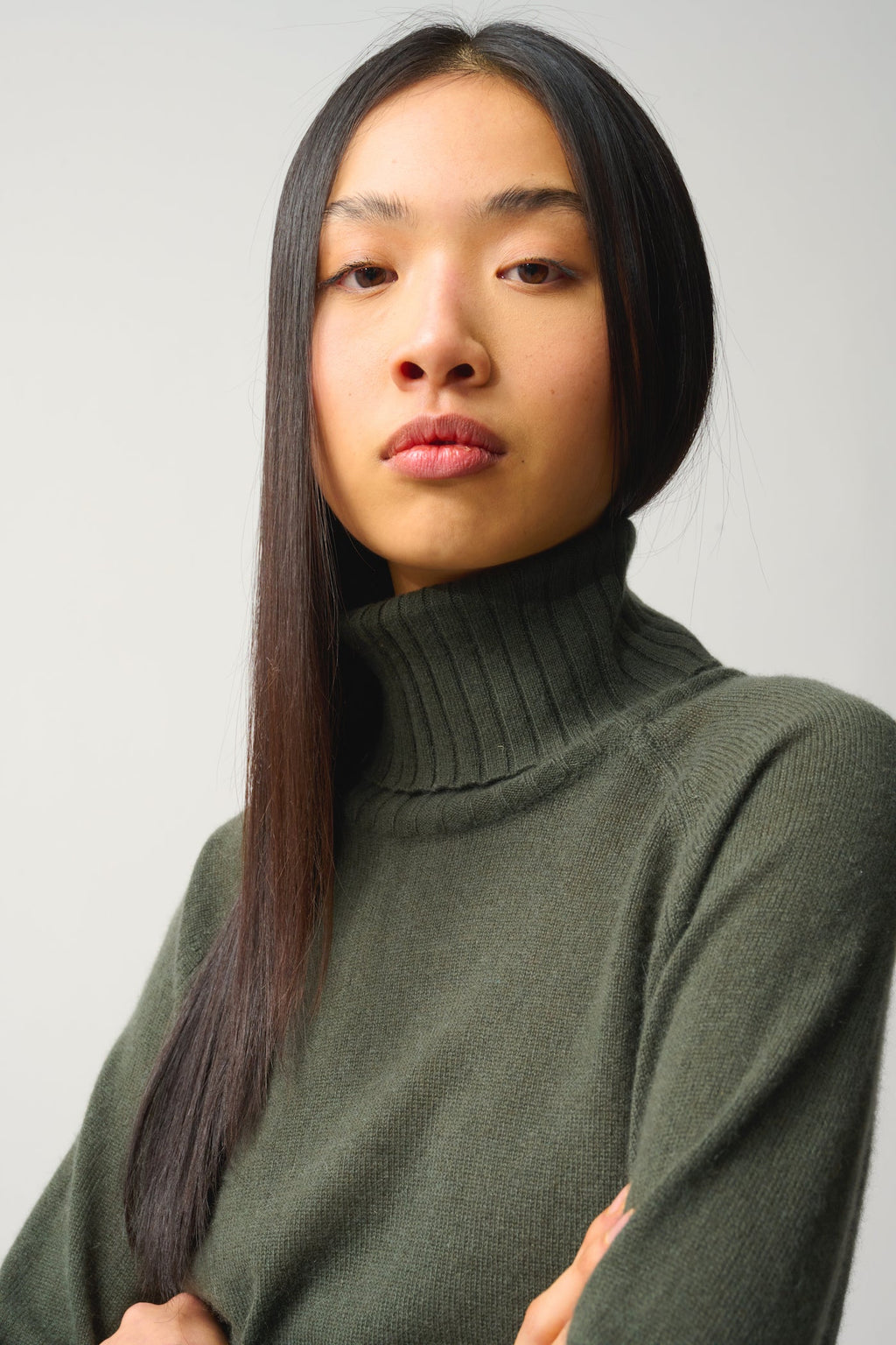 Roll-Neck Jumper - 100% 2-Ply Cashmere - Khaki