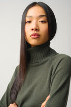 Roll-Neck Jumper - 100% 2-Ply Cashmere - Khaki