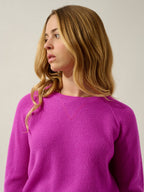 Pull Col Rond Célimène - 100% Cachemire, 2 Fils - Violet Fluo