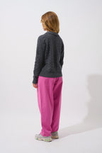 Pull Col Polo Ouvert 4 Fils - Elysandra - Anthracite Chiné