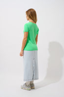 T-Shirt Col V - Kali - Vert Cactus