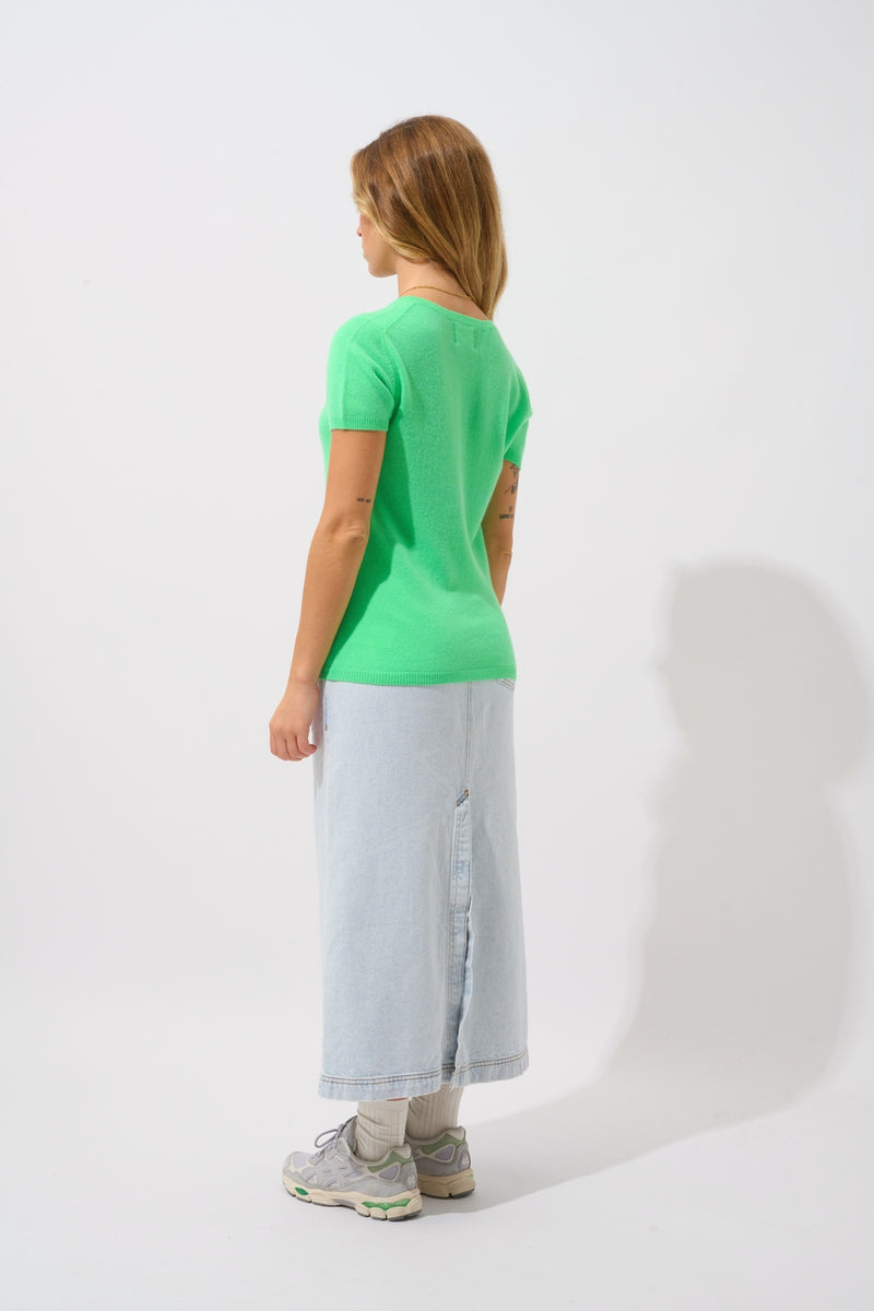 T-Shirt Col V - Kali - Vert Cactus