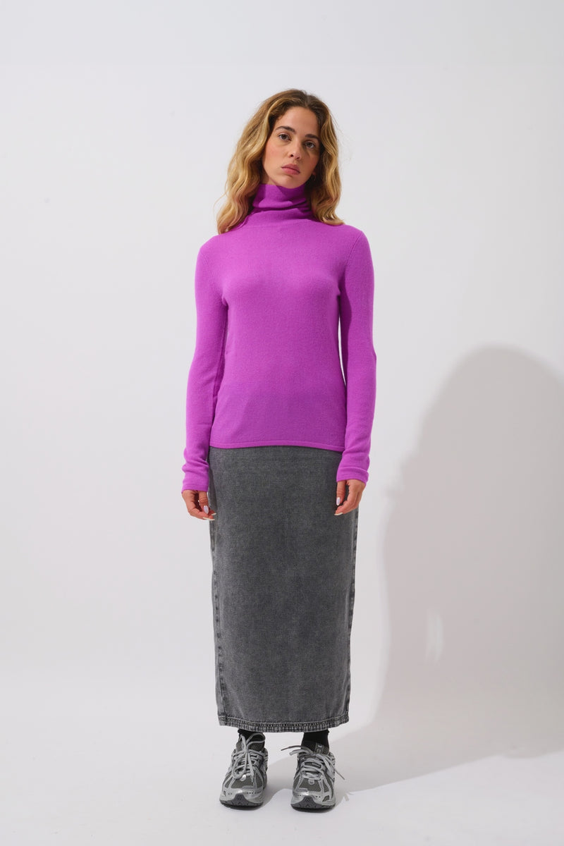 Pull Col Roulé - Bise - Violet