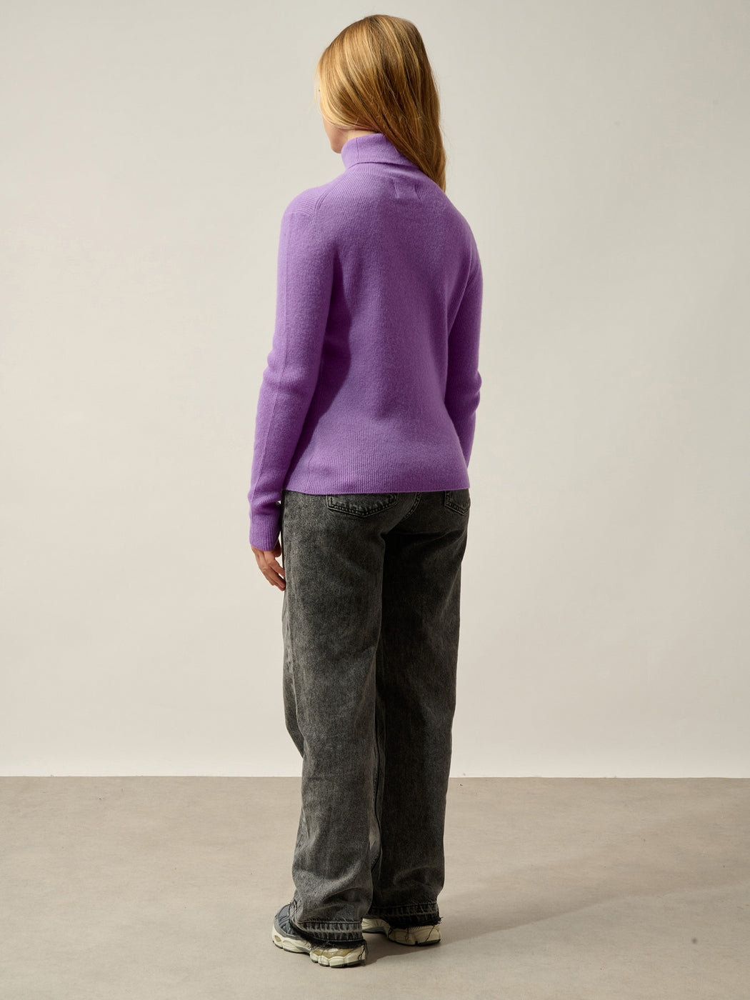 Pull Col Roulé Suzie - 100% Cachemire, 2 Fils - Parme