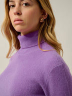 Pull Col Roulé Suzie - 100% Cachemire, 2 Fils - Parme