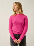 Pull Col Rond Bella - 100% Cachemire, 2 Fils - Flamant Rose - Femme