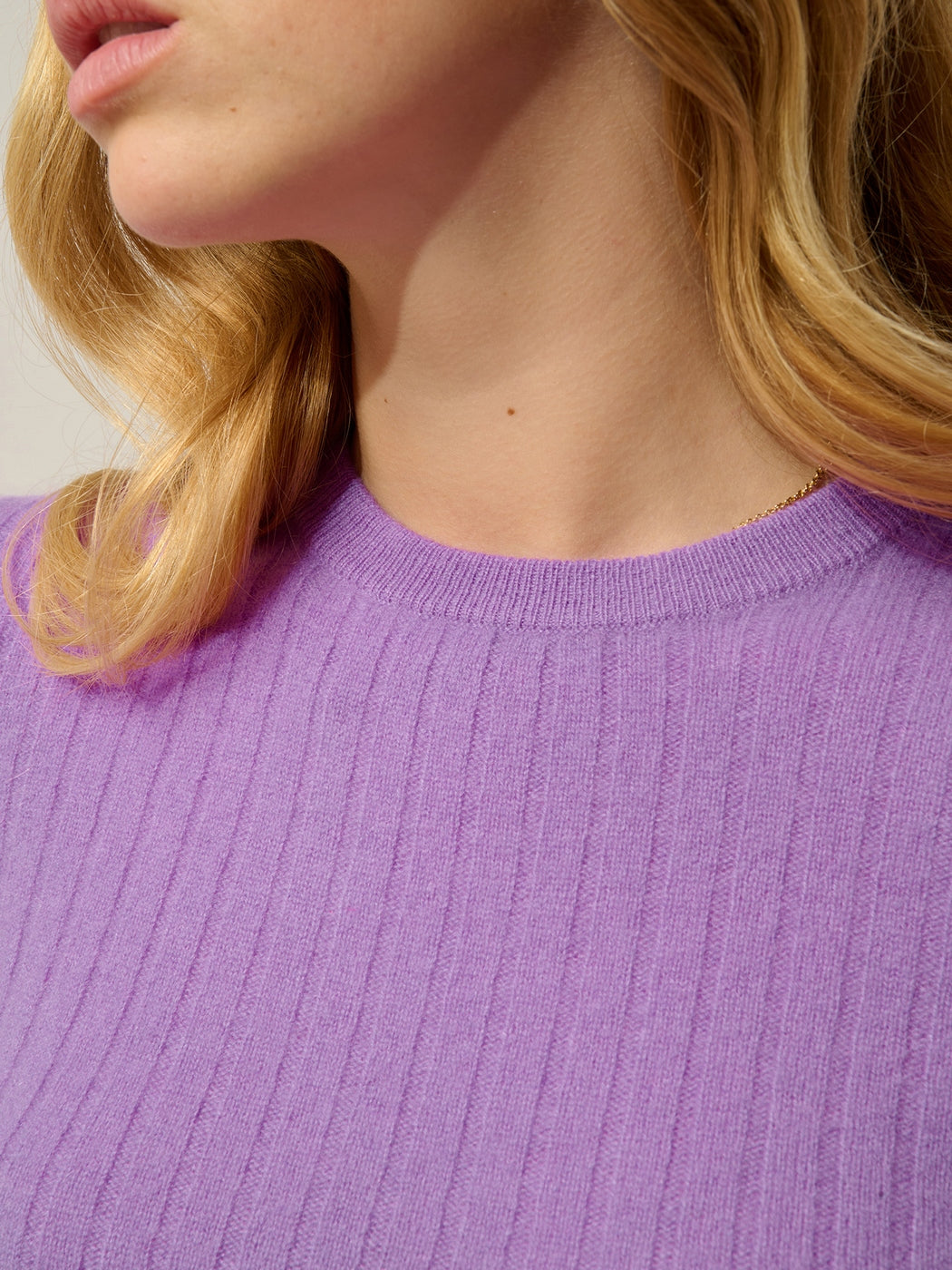 Pull Col Rond Bella - 100% Cachemire, 2 Fils - Parme