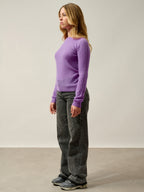 Pull Col Rond Bella - 100% Cachemire, 2 Fils - Parme