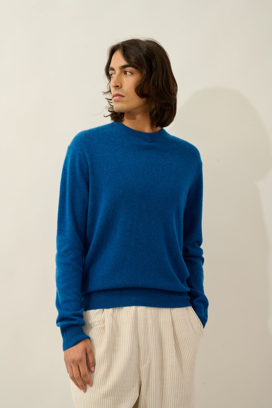 Pull Col Rond - Aiglière - Bleu Chiné