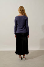 V-Neck Jumper - Galise - Heather Grey Violet