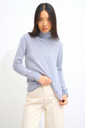 Pull Col Roulé - Bise - Bleu Ivoire
