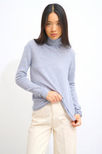 Pull Col Roulé - Bise - Bleu Ivoire