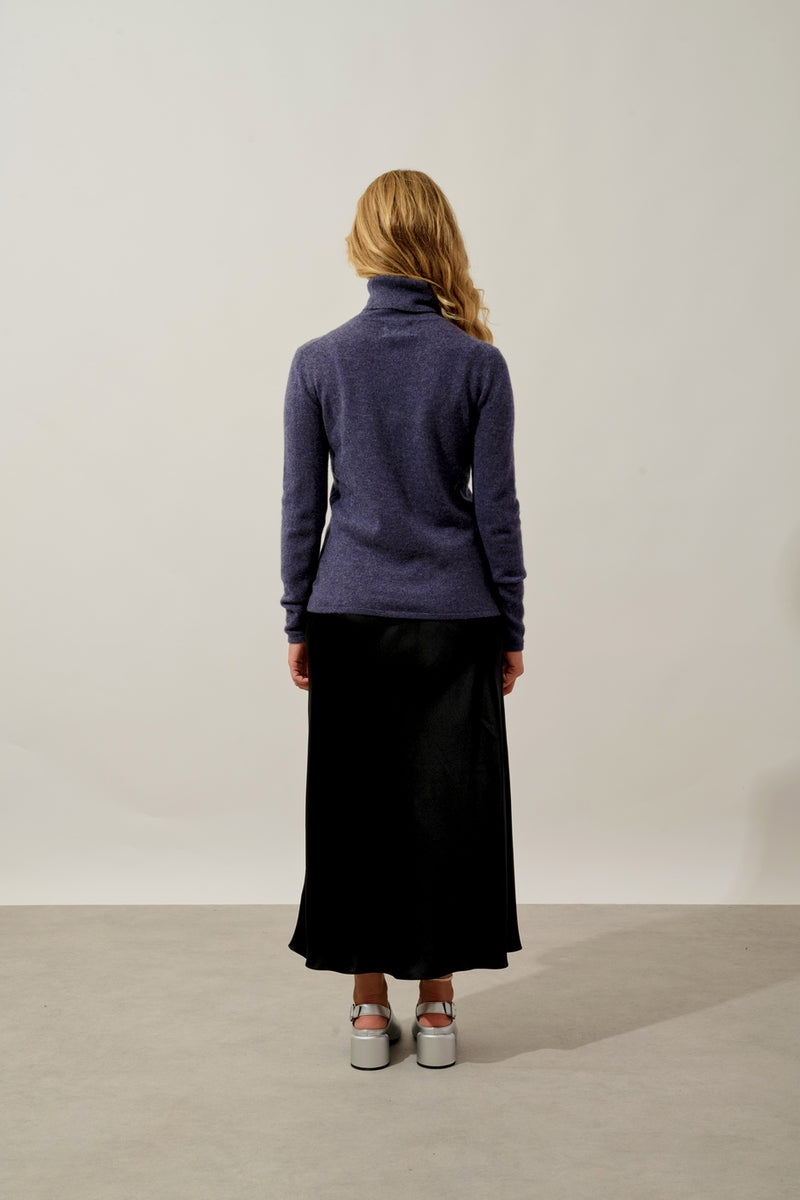 Pull Col Roulé - Bise - Violet Gris Chiné