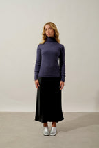 Roll-Neck Jumper - Bise - Mottled Grey Violet
