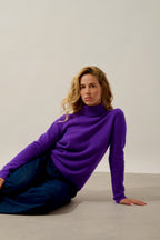 Pull Col Roulé 4 Fils - Linda - Ultra Violet