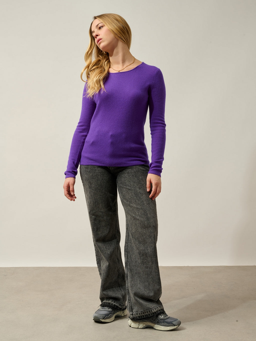 Pull Col Rond Epéna - 100% Cachemire, 2 Fils - Ultra Violet - Femme