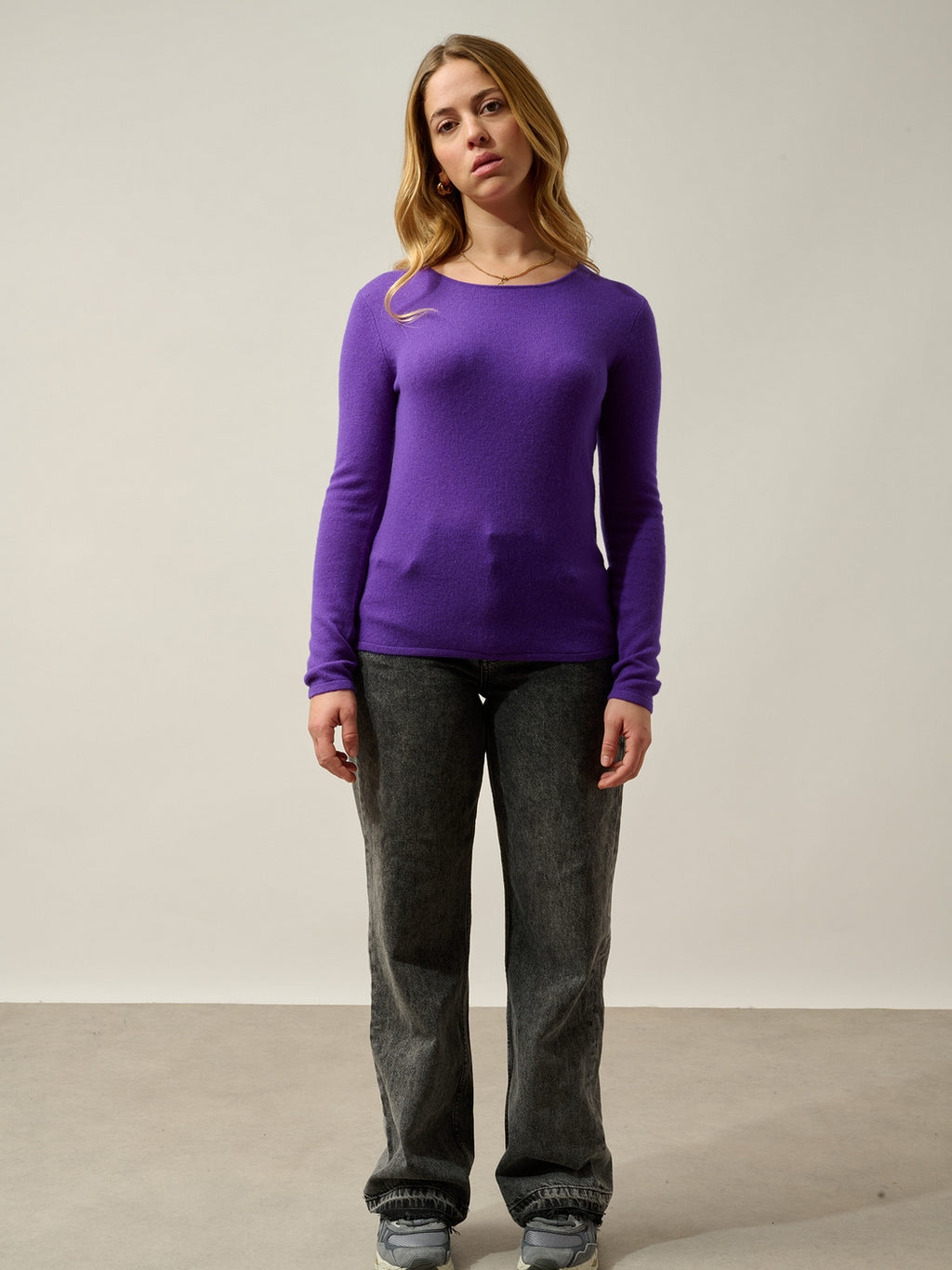 Pull Col Rond Epéna - 100% Cachemire, 2 Fils - Ultra Violet - Femme