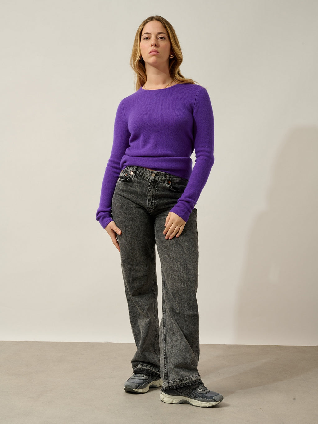 Rundhalspullover 4-fädig Ivy - 100 % Kaschmir, 4-fädig - Ultraviolett