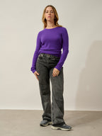 Rundhalspullover 4-fädig Ivy - 100 % Kaschmir, 4-fädig - Ultraviolett