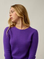Rundhalspullover 4-fädig Ivy - 100 % Kaschmir, 4-fädig - Ultraviolett
