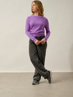 Pull Col Rond Ecrin - 100% Cachemire, 2 Fils - Lilas