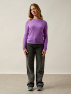 Pull Col Rond Ecrin - 100% Cachemire, 2 Fils - Lilas