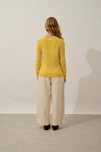 Round-Neck Cardigan - Caron - Citron