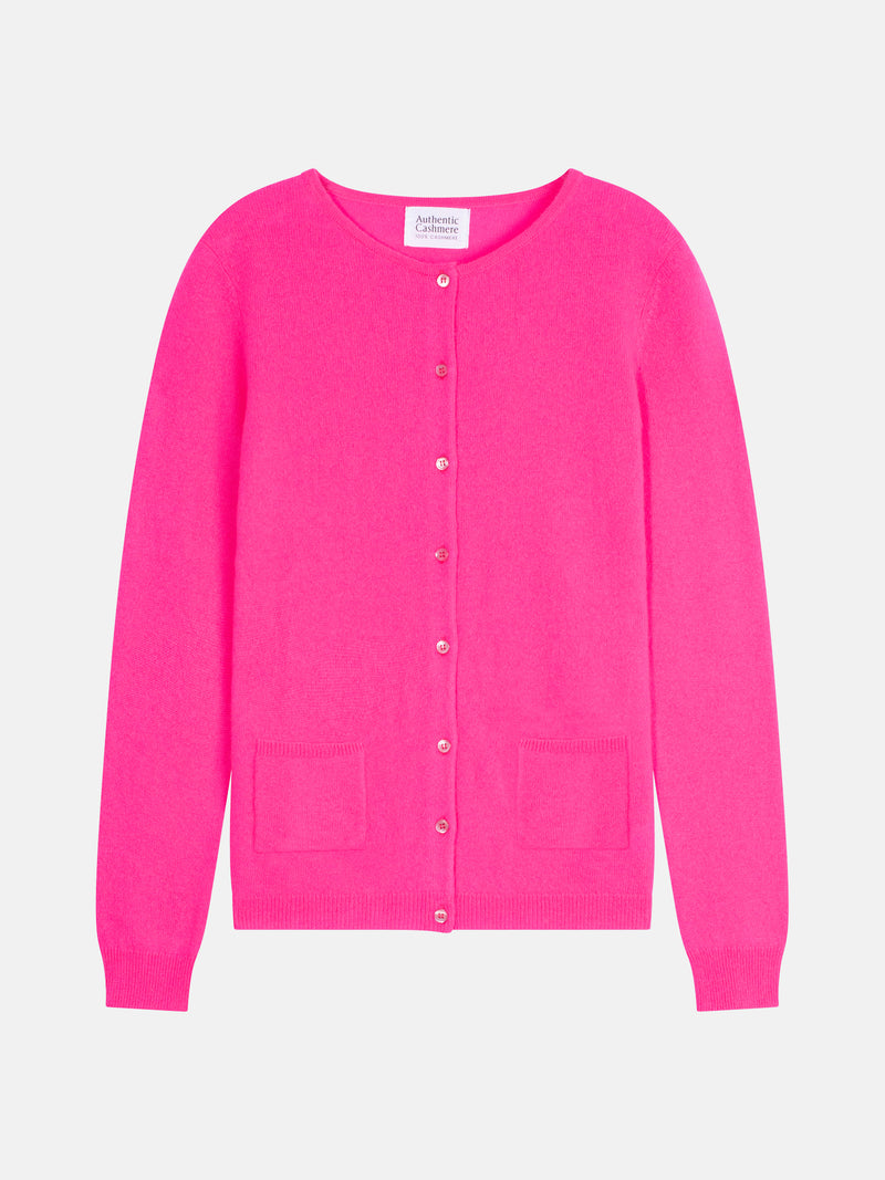 Cardigan Col Rond - Caron - Flamand Rose Fluo