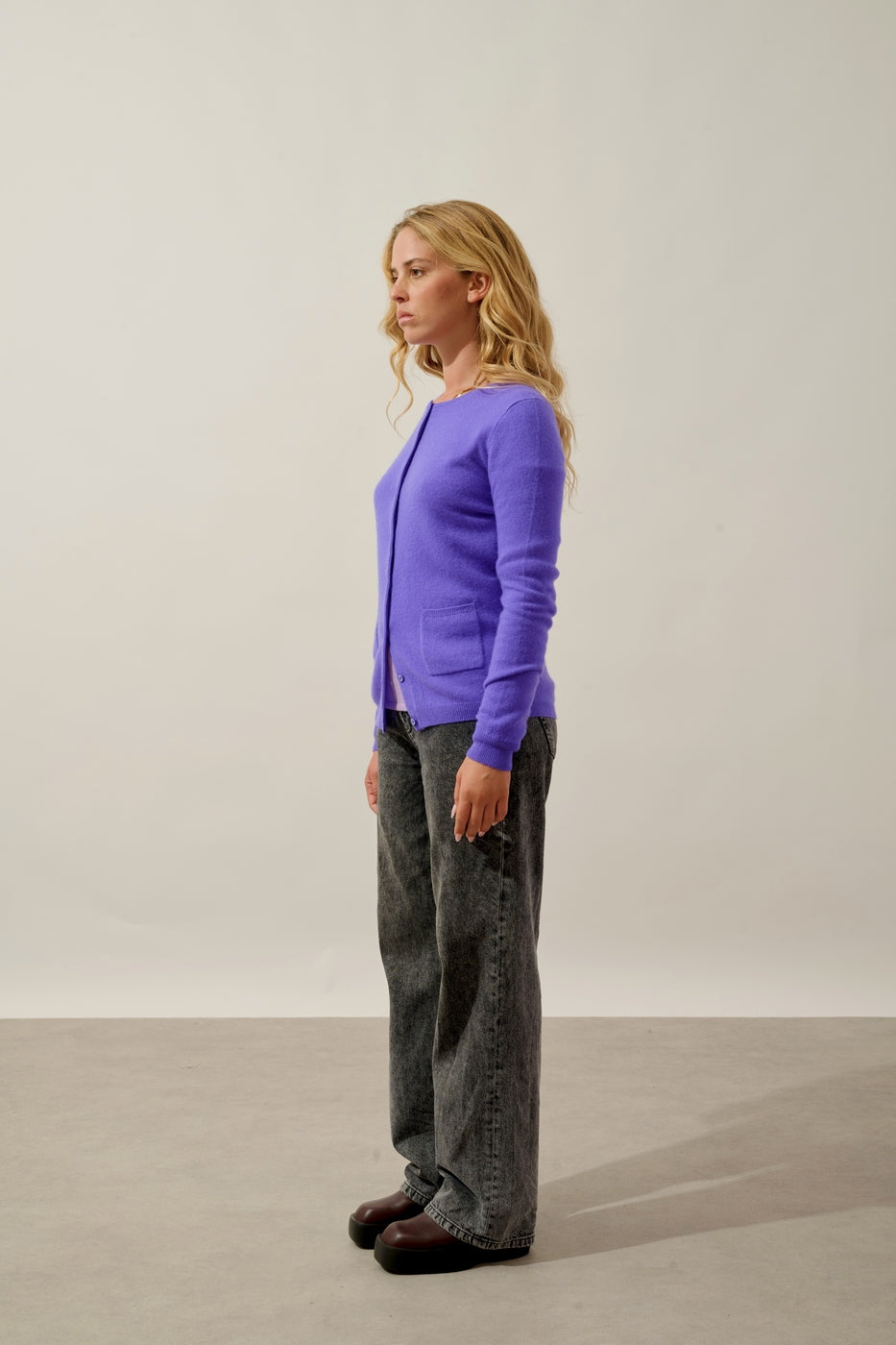 Cardigan Col Rond - Caron - Lavandin