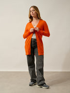 Cardigan Col V Cimet - 100% Cachemire, 2 Fils - Carotte