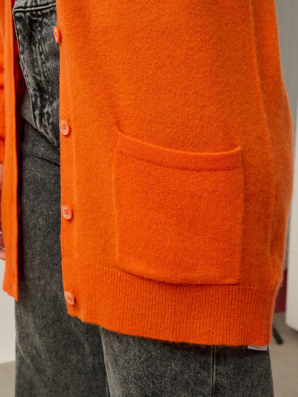 Cardigan Col V Cimet - 100% Cachemire, 2 Fils - Carotte