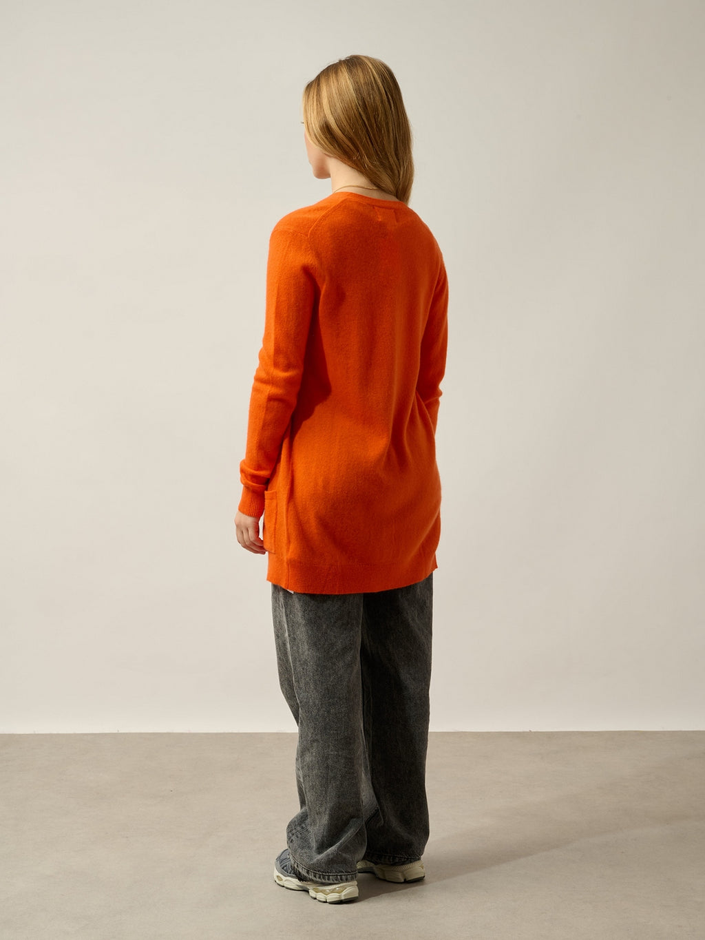 Cardigan Col V Cimet - 100% Cachemire, 2 Fils - Carotte