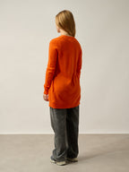 Cardigan Col V Cimet - 100% Cachemire, 2 Fils - Carotte