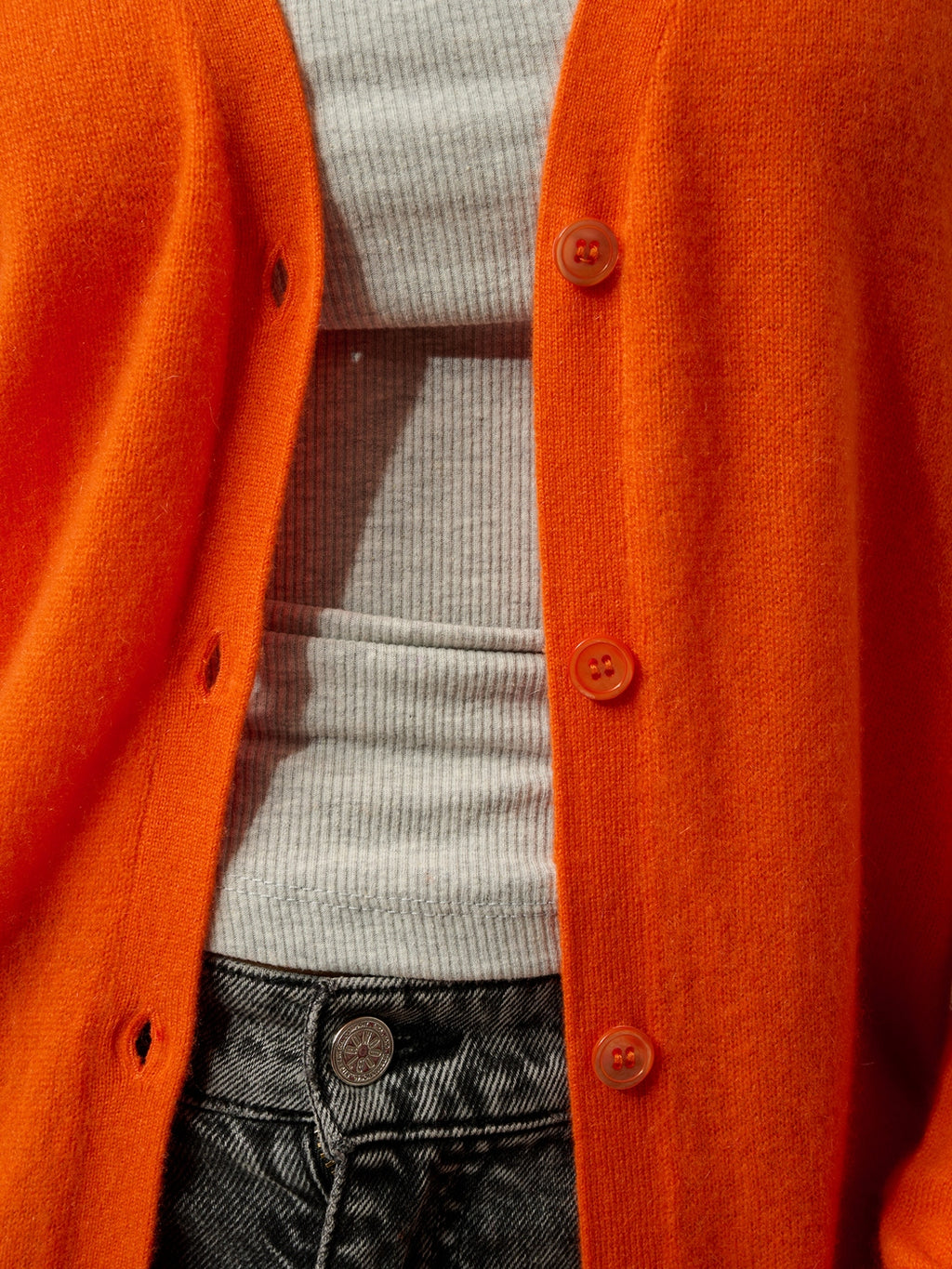 Cardigan Col V Cimet - 100% Cachemire, 2 Fils - Carotte