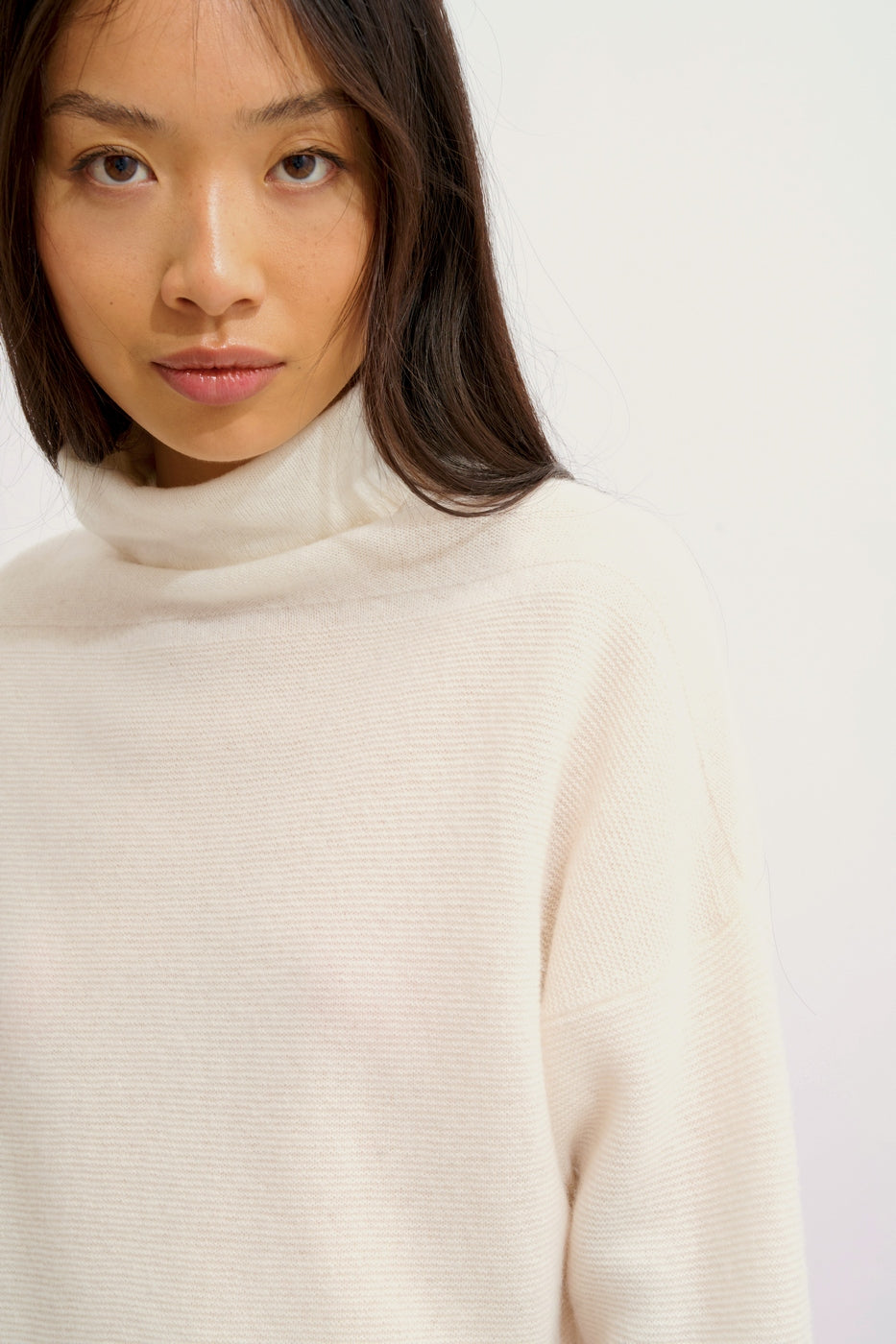 Pull Col Roulé Collin - Ivoire - Femme