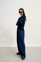 Bella Round-Neck Jumper - Navy - Women