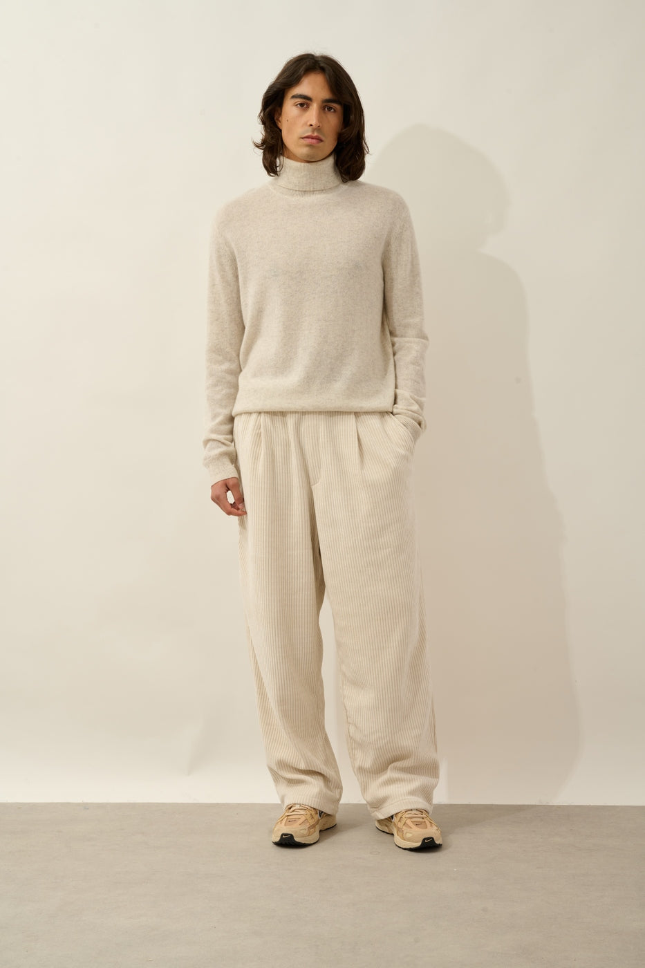 Bange Roll-Neck Jumper - Marl Pearl Grey - Men